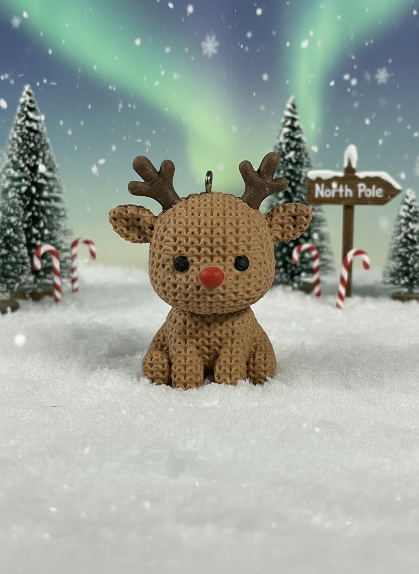 Knitted Reindeer Ornament