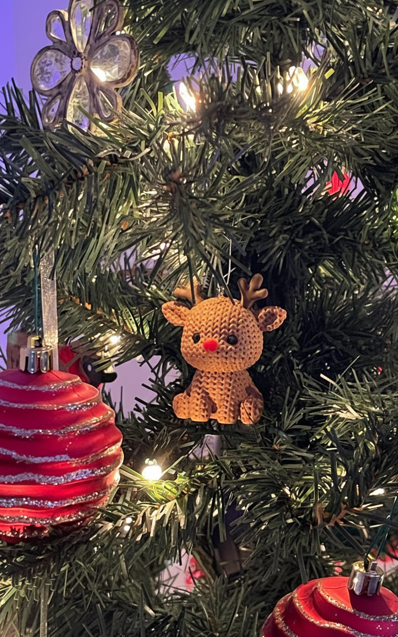 Knitted Reindeer Ornament
