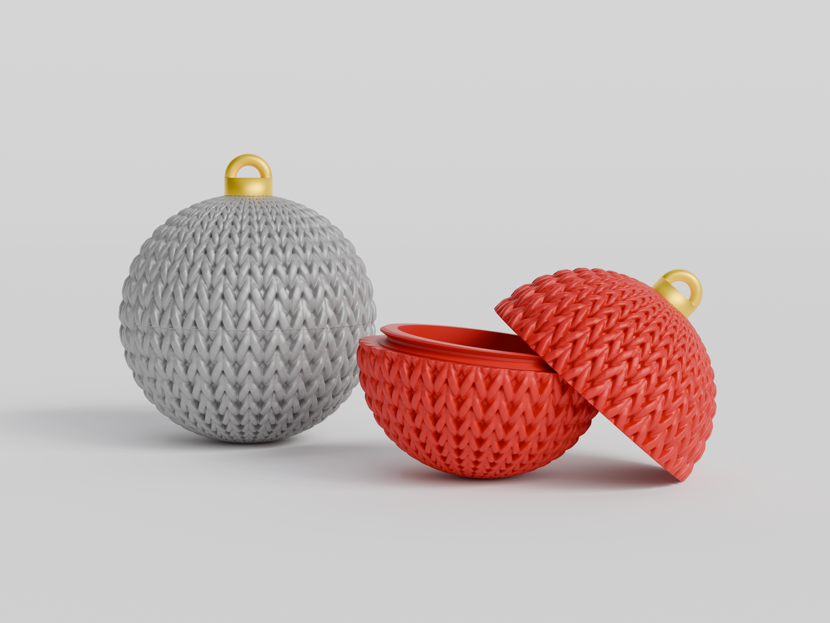 Knitted Christmas Ornament Container - 6 Pack