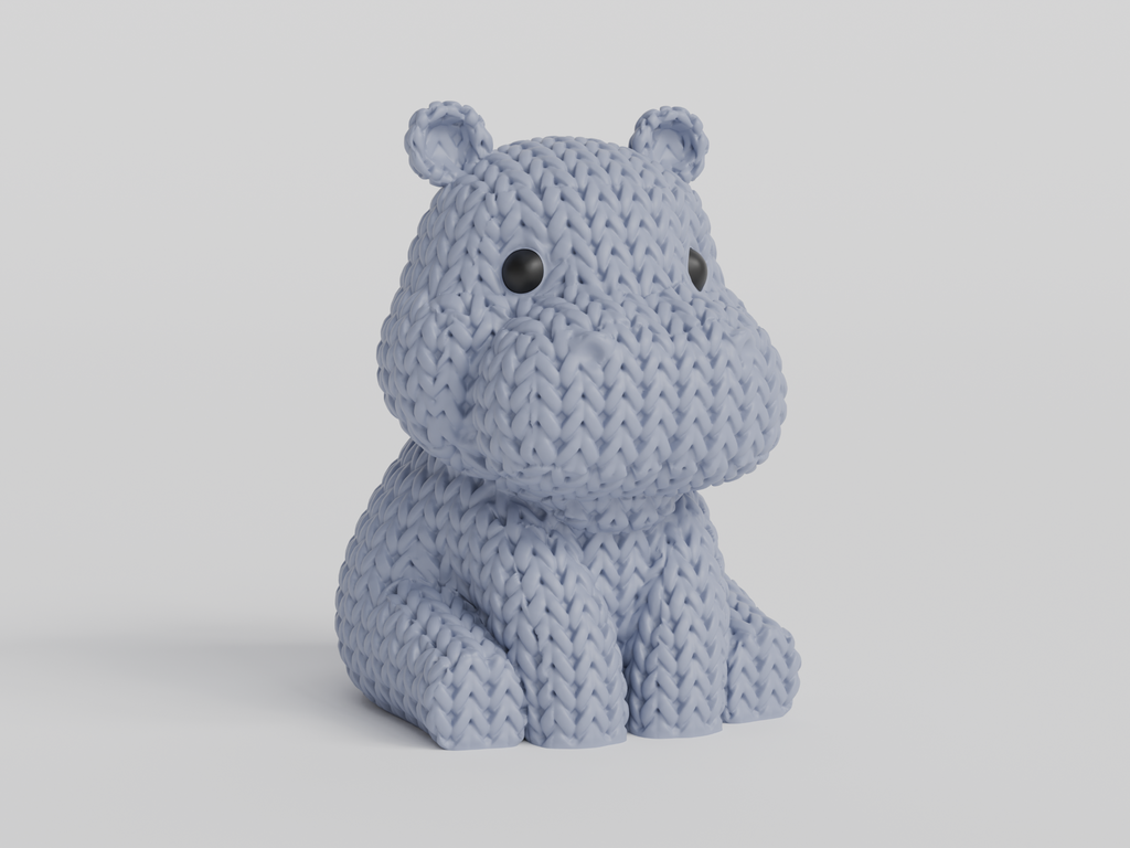 Knitted Hippo Ornament